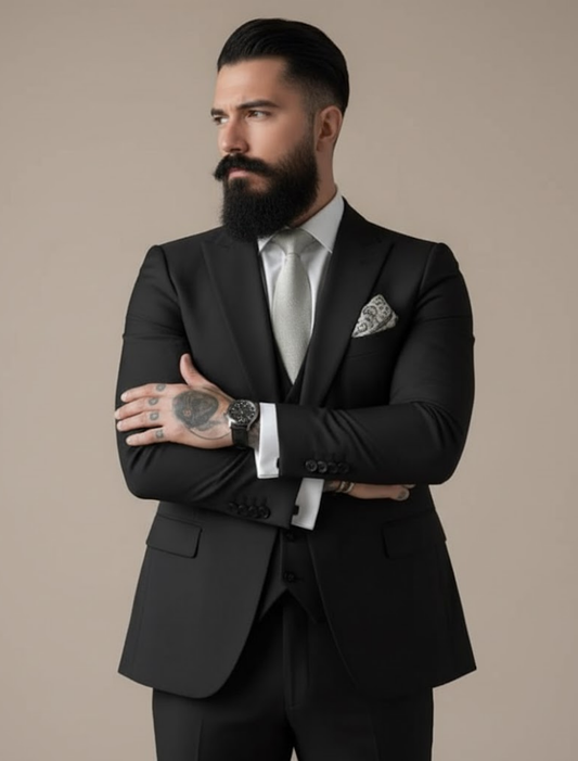 Men’s Slim Fit Three-Piece Suit for Weddings