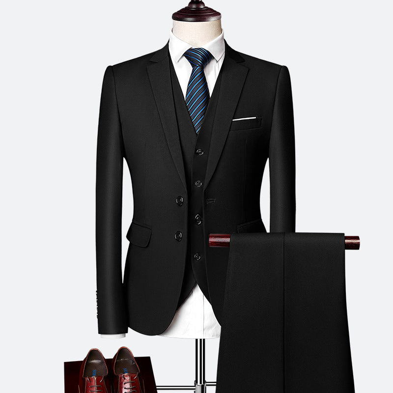 Men's Slim Fit 3-Piece Suit Set for Formal Events