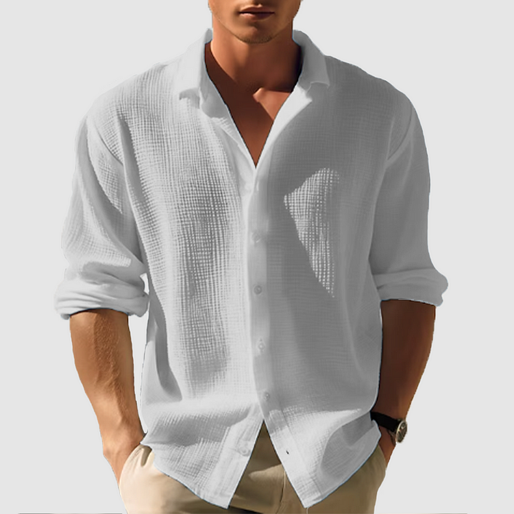 Men's Summer Button-Down Shirt - Ideal for Outdoor Events
