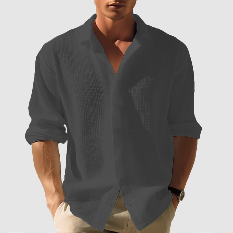 Men's Summer Button-Down Shirt - Ideal for Outdoor Events