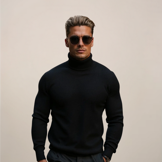 Men’s Classic Turtleneck Knit for Smart Casual Style