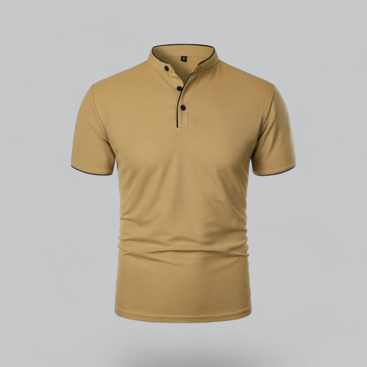 Men’s Collarless Polo Shirt – Classic Style for Any Occasion