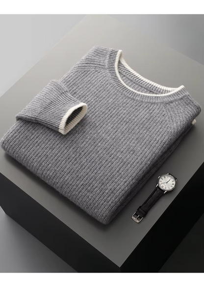 Men's Knitted Crew Neck Sweater for Year-Round Style