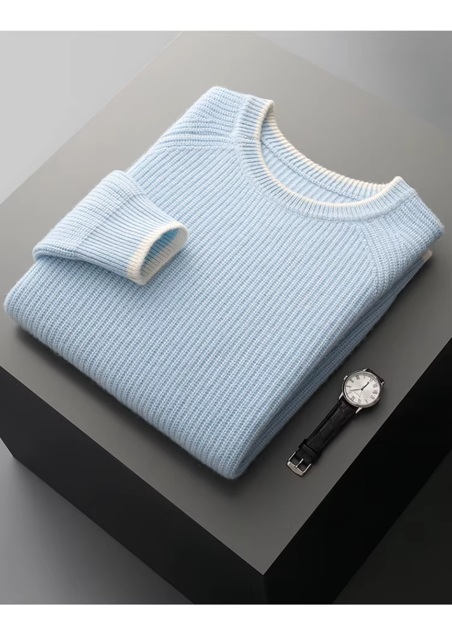 Men's Knitted Crew Neck Sweater for Year-Round Style