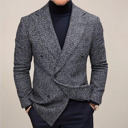 Men's Slim Fit Check Blazer for Smart Events