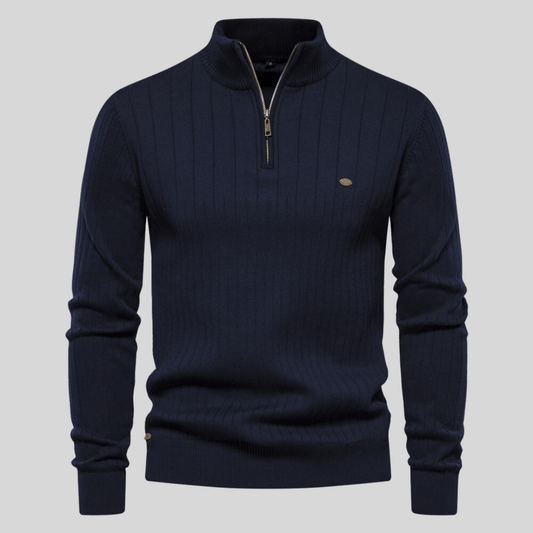 Men's Ribbed Mock Neck Half Zip Sweater for All Occasions