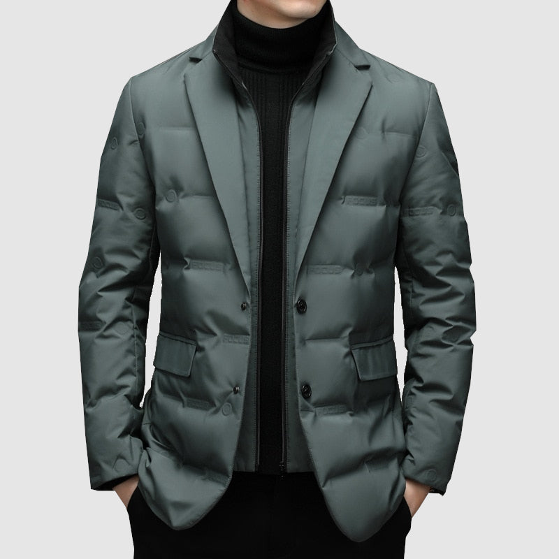 Men’s Notch Lapel Padded Jacket for Stylish Occasions