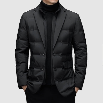 Men’s Notch Lapel Padded Jacket for Stylish Occasions
