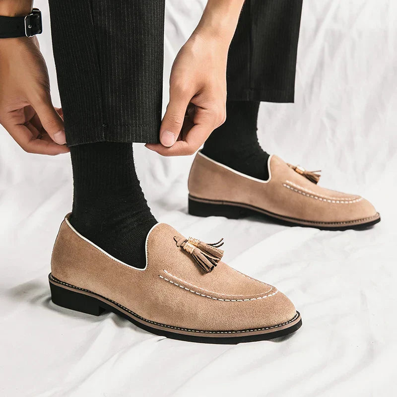 Men's Suede Tassel Moccasins for Smart Events