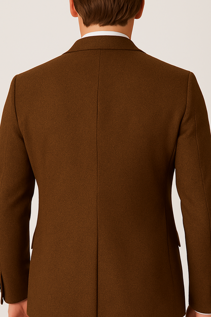 Men’s Brown Tweed Suit Set for Formal Events
