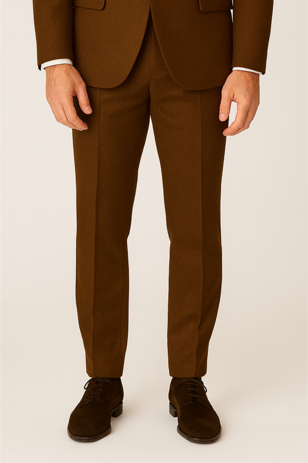 Men’s Brown Tweed Suit Set for Formal Events