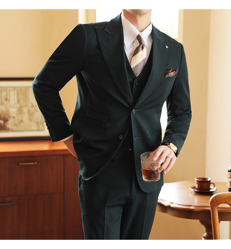 Men’s Three-Piece Formal Suit for Weddings & Events