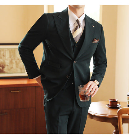 Men’s Three-Piece Formal Suit for Weddings & Events