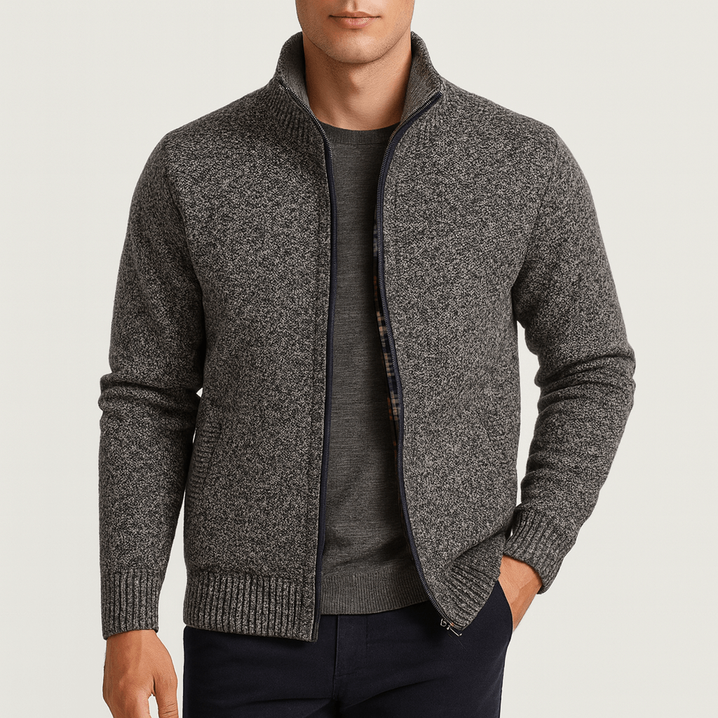Men’s Zip-Collar Cardigan – Stylish Knit for Any Occasion