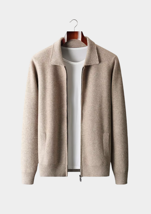 Men's Zip-Up Cardigan Sweater – Stylish Layer for Year-Round Wear