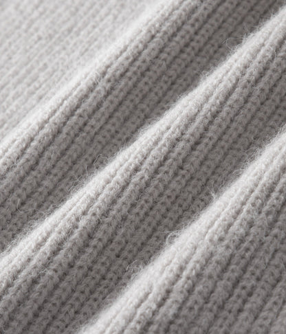 Men's Ribbed Funnel Neck Zip-Through Sweater - Ideal for Layering