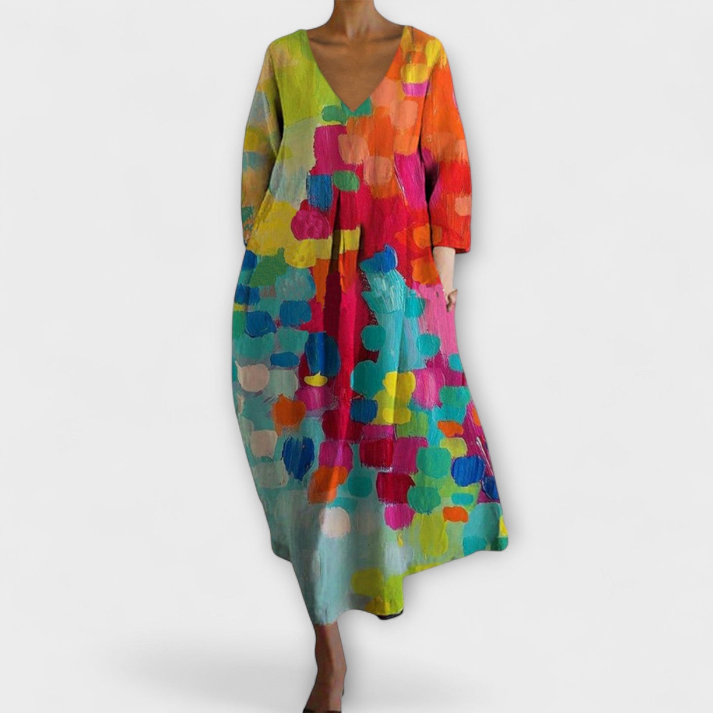 Vibrant V-Neck Maxi Dress for Every Occasion