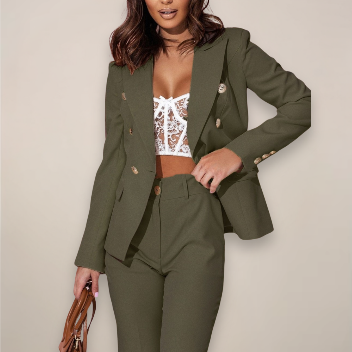 Chic Women's Two-Piece Blazer Suit for Work & Events
