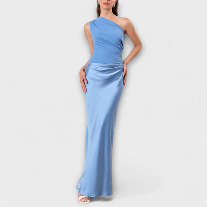 Chic One-Shoulder Pleated Prom Dress for Special Occasions